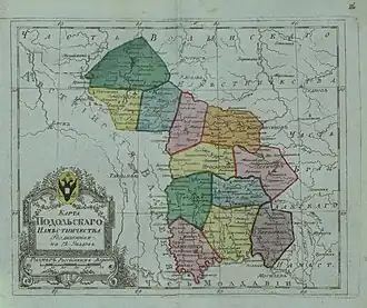 Подольское наместничество на карте