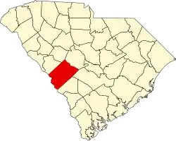 Округ Эйкен на карте штата.