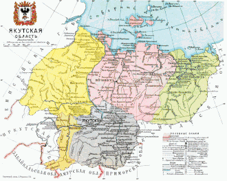 Якутская область на карте