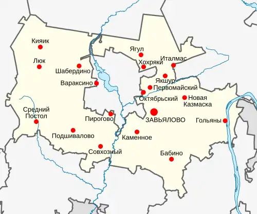 Завьяловский район на карте
