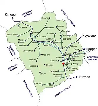 Община Демир-Хисар на карте