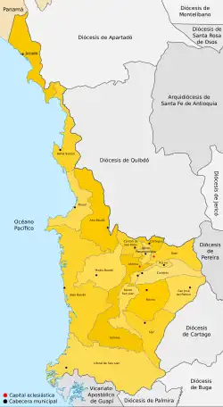 Карта епархии Истимины-Тадо