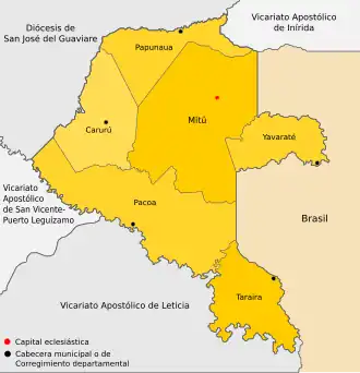 Карта апостольского викариат Миту