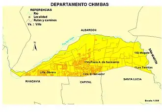 Департамент Чимбас на карте