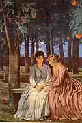 Женщины в апельсиновой роще. Деталь фрески