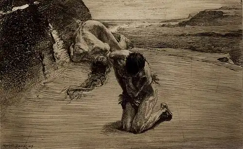 «Потерянный рай» (1909), офорт, Лионский музей изобразительных искусств.