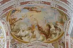 Вознесение Девы Марии. 1755—1778. Фреска. Монастырь Хайлигенкройц-Гутенбрунн, Нижняя Австрия