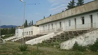 Трибуны стадиона в Агдере