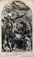 Мученичество Святого Себастьяна. По оригиналу Доменикино. 1699. Офорт