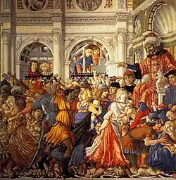 Избиение младенцев. 1482. Дерево, темпера, масло. Церковь Сант-Агостино, Сиена