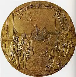 Основание Петербурга. Медальон для Триумфального столпа. 1723. Бронза. Эрмитаж, Санкт-Петербург