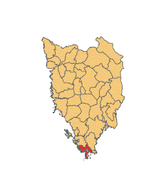 Община Медулин на карте Истрийской жупании