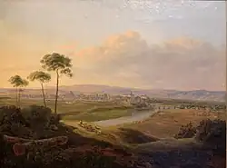 Пейзаж с городом Заальфельд. Холст, масло. Музей замка, Майнинген