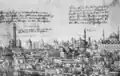 Вид Константинополя, гравюра, 1559.