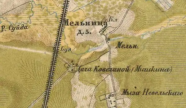 План деревни Мельница. 1885 год