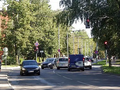 Вид от перекрёстка с ул. Агенскална