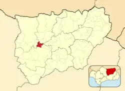 Расположение муниципалитета Менхибар на карте провинции