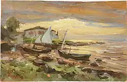 Рыбачьи лодки у берега