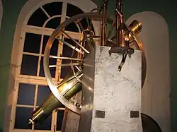 Санкт-Петербург. Кунсткамера. Меридианный круг (телескоп для точного определения координат небесных светил).Т. Л. Эртель, Германия, 1828 г.