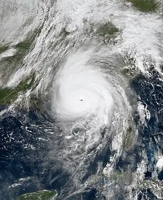 Ураган «Майкл» на пике интенсивности возле берегов  США