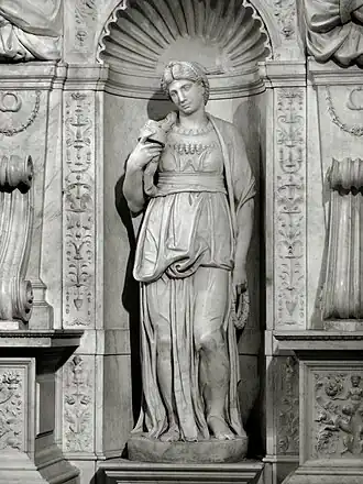 Скульптура Микеланджело «Лия» на гробнице папы Юлия II в Сан-Пьетро-ин-Винколи
