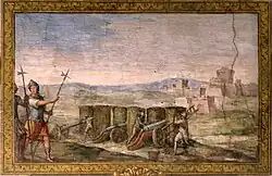 Артиллеристы. Фреска перголы «Экзотической комнаты» Палаццо Питти. 1625. Флоренция