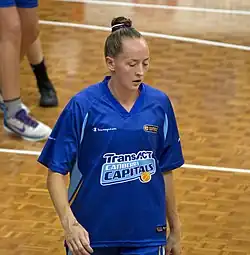 Мишель Козье в игре за «Канберра Кэпиталз» против «Логан Тандер» (20 января 2012 года)