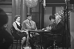 Кик Гёдекер (крайний справа) на телепередаче Mies en scène в 1968 году.