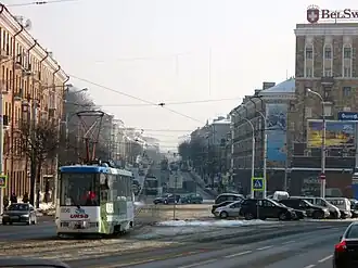 Вид на улицу Козлова со стороны пл. Змитрока Бядули