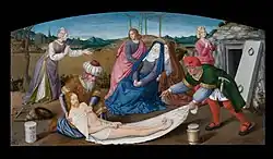 Положение во гроб. Ок. 1488. Дерево, масло. Церковь Петра и Павла, Гонес