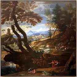 Классический пейзаж с Ромулом и Ремом. Ок. 1690. Муниципальный музей, Тревизо