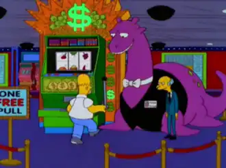 Лох-Несское чудовище работает в казино мистера Бёрнса