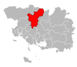 Кантон на карте департамента Морбиан