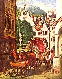 Свадебное путешествие. 1867. Дерево, масло. Галерея Шака, Мюнхен