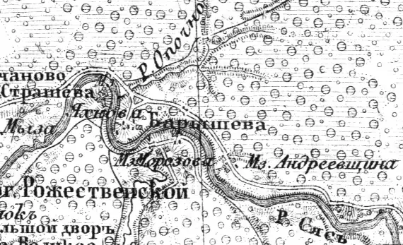 Мыза Морозова на карте Ф. Ф. Шуберта 1872 года
