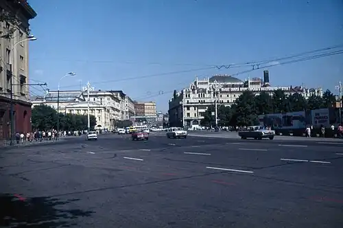 Вестибюль станции «Проспект Маркса», Малый театр и гостиница «Метрополь», 1975 год