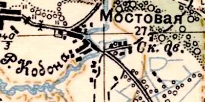 План деревни Мостовая. 1941 год