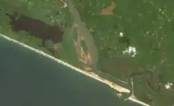 Спутниковый снимок низовий реки Лофа в устье 24 декабря 2023 года