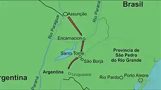 Наступление парагвайских войск.