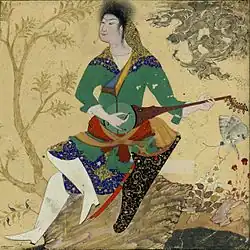 Мухаммад Джафар. Музыкант с рубабом. Около 1590 года. Британский музей, Лондон