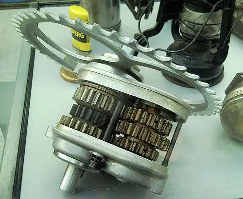 Устройство кареточной коробки передач Mutaped, 1950-е годы