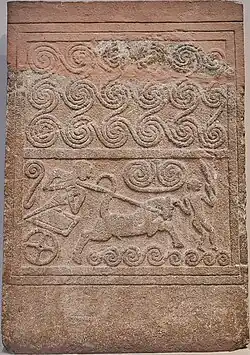 Колесница на стеле из могильного круга А, Микены XVI в. до н. э.