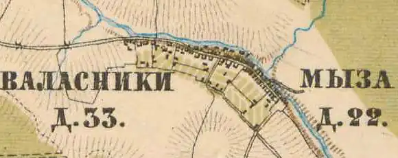 План деревни Мыза. 1885 год