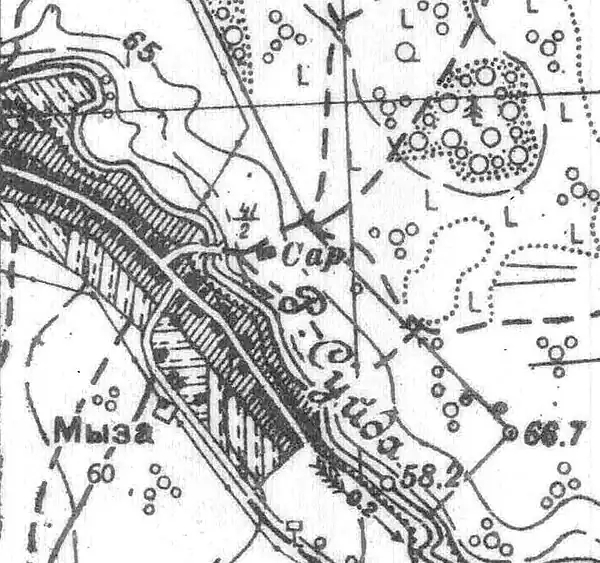 План деревни Мыза. 1939 год