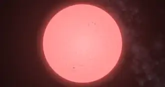 Красный гигант в программе Celestia.