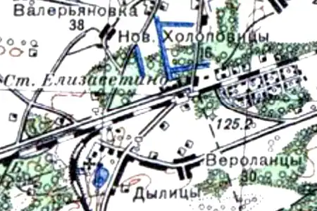 Деревня Новые Холоповицы на карте 1940 года