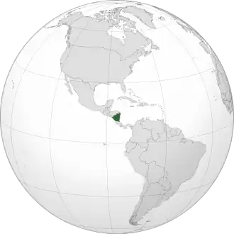 Никарагуа на карте мира