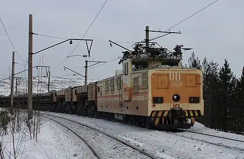 Тяговый агрегат на линии