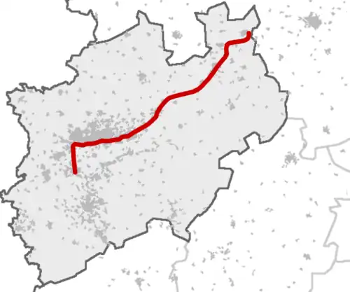 Strecke der Вестфальский экспресс