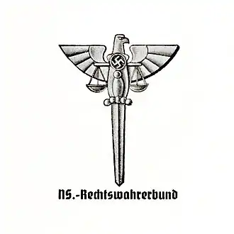 Эмблема «NS-Rechtswahrerbund». 1943 год